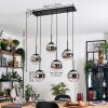 Gastor hanging light, globe light, pendant light chrome, clear, Smoke-coloured, 6-light sources