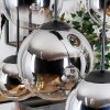 Gastor hanging light, globe light, pendant light chrome, clear, Smoke-coloured, 6-light sources