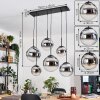 Gastor hanging light, globe light, pendant light chrome, clear, Smoke-coloured, 6-light sources