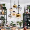 Gastor hanging light, globe light, pendant light Amber, gold, clear, Smoke-coloured, 6-light sources