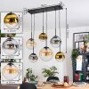 Gastor hanging light, globe light, pendant light Amber, gold, clear, Smoke-coloured, 6-light sources