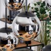 Gastor hanging light, globe light, pendant light chrome, Smoke-coloured, 6-light sources