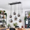 Gastor hanging light, globe light, pendant light chrome, Smoke-coloured, 6-light sources