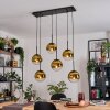 Gastor hanging light, globe light, pendant light gold, clear, 6-light sources