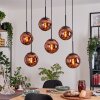 Gastor hanging light, globe light, pendant light coppery, 6-light sources