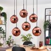 Gastor hanging light, globe light, pendant light coppery, 6-light sources