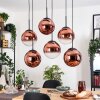 Gastor hanging light, globe light, pendant light clear, coppery, 6-light sources