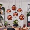 Gastor hanging light, globe light, pendant light clear, coppery, 6-light sources