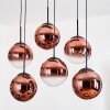 Gastor hanging light, globe light, pendant light clear, coppery, 6-light sources