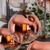 Gastor hanging light, globe light, pendant light clear, coppery, 6-light sources