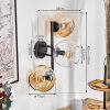 Koyoto globe light, wall light Amber, clear, 3-light sources