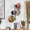 Koyoto globe light, wall light gold, clear, coppery, Smoke-coloured, 3-light sources