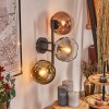 Koyoto globe light, wall light gold, clear, coppery, Smoke-coloured, 3-light sources