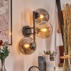 Gastor globe light, wall light Amber, Smoke-coloured, 3-light sources