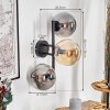 Gastor globe light, wall light Amber, Smoke-coloured, 3-light sources