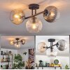 Gastor ceiling light, globe light Amber, clear, Smoke-coloured, 3-light sources