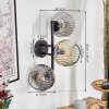 Ripoll globe light, wall light Amber, clear, Smoke-coloured, 3-light sources