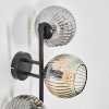 Ripoll globe light, wall light Amber, clear, Smoke-coloured, 3-light sources