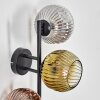 Ripoll globe light, wall light gold, clear, coppery, Smoke-coloured, 3-light sources