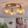 Koyoto ceiling light, globe light Amber, clear, Smoke-coloured, 3-light sources