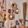 Gastor globe light, wall light clear, Smoke-coloured, 3-light sources