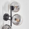 Gastor globe light, wall light clear, Smoke-coloured, 3-light sources