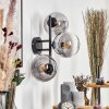 Gastor globe light, wall light clear, Smoke-coloured, 3-light sources