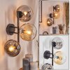 Gastor globe light, wall light Amber, clear, Smoke-coloured, 3-light sources