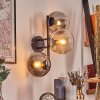 Gastor globe light, wall light Amber, clear, Smoke-coloured, 3-light sources