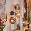 Gastor globe light, wall light Amber, clear, Smoke-coloured, 3-light sources