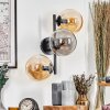 Gastor globe light, wall light Amber, Smoke-coloured, 3-light sources