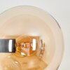 Gastor globe light, wall light Amber, Smoke-coloured, 3-light sources