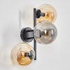 Gastor globe light, wall light Amber, Smoke-coloured, 3-light sources
