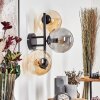 Gastor globe light, wall light Amber, Smoke-coloured, 3-light sources