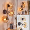 Gastor globe light, wall light Amber, clear, 3-light sources