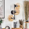 Gastor globe light, wall light Amber, clear, 3-light sources