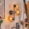 Gastor globe light, wall light Amber, clear, 3-light sources