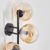 Gastor globe light, wall light Amber, clear, 3-light sources