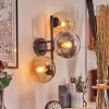 Gastor globe light, wall light Amber, clear, Smoke-coloured, 3-light sources