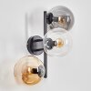 Gastor globe light, wall light Amber, clear, Smoke-coloured, 3-light sources