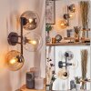 Gastor globe light, wall light Amber, clear, Smoke-coloured, 3-light sources