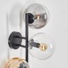 Gastor globe light, wall light Amber, clear, Smoke-coloured, 3-light sources