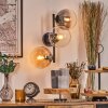 Gastor globe light, wall light Amber, clear, Smoke-coloured, 3-light sources