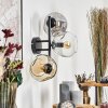Gastor globe light, wall light Amber, clear, Smoke-coloured, 3-light sources