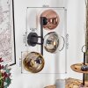 Koyoto globe light, wall light chrome, gold, clear, coppery, Smoke-coloured, 3-light sources