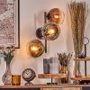 Koyoto globe light, wall light chrome, gold, clear, coppery, Smoke-coloured, 3-light sources