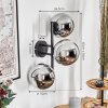 Gastor globe light, wall light chrome, Smoke-coloured, 3-light sources