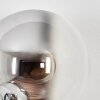 Gastor globe light, wall light chrome, clear, Smoke-coloured, 3-light sources
