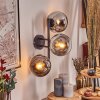 Gastor globe light, wall light chrome, clear, Smoke-coloured, 3-light sources