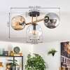 Ripoll ceiling light, globe light gold, black, 3-light sources